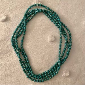 Teal Beaded Wrap Necklace